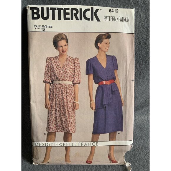 Butterick Misses Dress Sewing Pattern sz 12 6412 - uncut - Picture 4 of 4